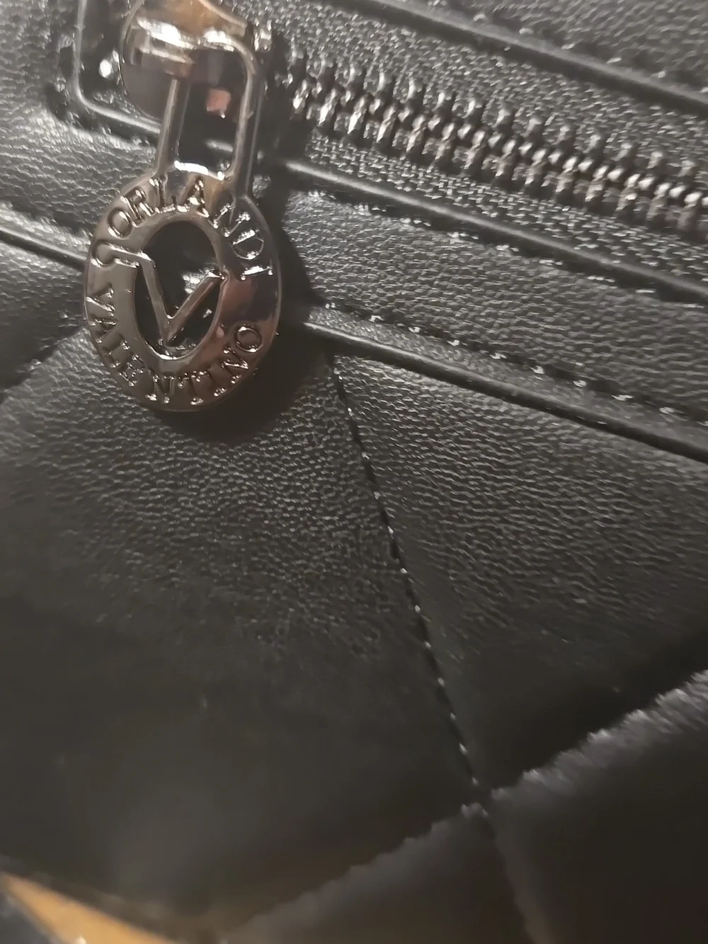 Valentino Orlandi Black Quilted Leather Crossbody with V Logo Retail 279.00 NWT